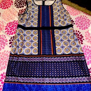 PLUS SIZED Knee length, sleeveless Patterned Dress